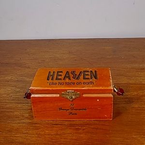 Vintage Heaven cigar box purse with beaded handle.